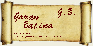 Goran Batina vizit kartica